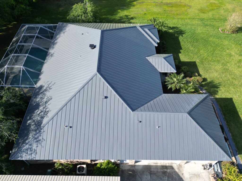New standing seam metal roof installed on Brevard County Florida home.