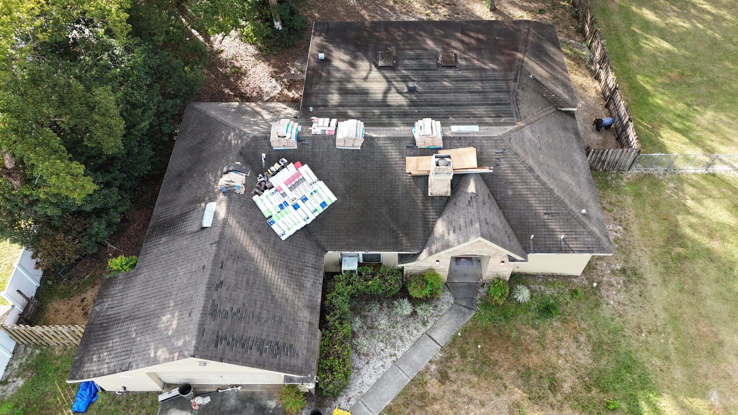 Lake County Florida home undergoing roof replacement